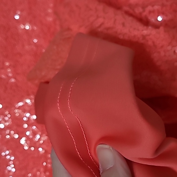 NWT 18 Centimeters Elegant Coral Sequin Mini Dress size 3X - Picture 10 of 11